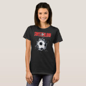 スイスサッカー ファン - ひび割れた壁のスイスサッカー Tシャツ (正面フル)
