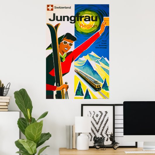 スイススキーヴィンテージ旅行ポスター ポスター (ホームオフィス)