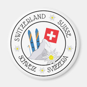 スイスステレオタイプホワイト冷蔵庫マグネット マグネット