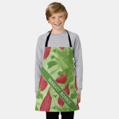 スイスチャード水彩パタカラフルーン エプロン (着用した状態)