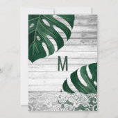 スイスチーズの葉の木のレースのゴールドのブライダルシャワー 招待状 (裏面)