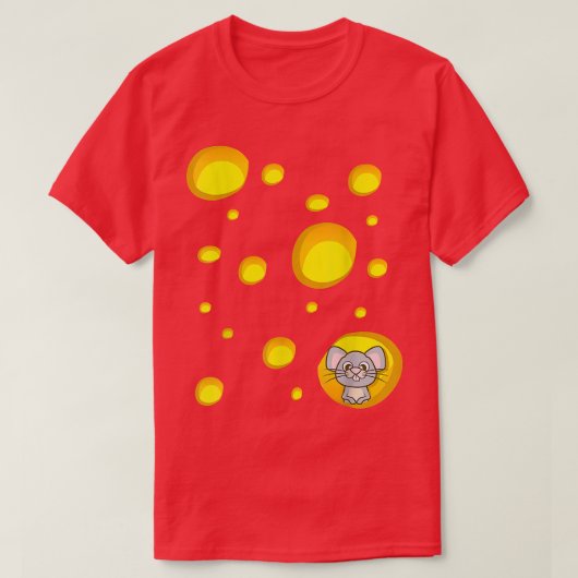 スイスチーズの衣装ハロウィーンの衣装 Tシャツ (デザイン正面)