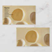 スイスチーズの表面テクスチャクリームの丸穴 名刺 (正面/裏面)