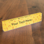 スイスチーズのCheezyの質パターン デスクネームプレート (側面)