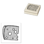 スイスチーズウェッジスライス食品の食料品乳製品グルメ ラバースタンプ (押印)