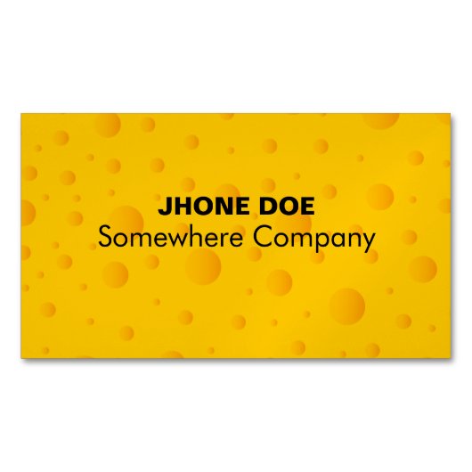 スイスチーズチーズチーズテクスチャパターンの名刺 マグネット名刺 (正面)