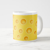 スイスチーズチーズテクスチャパターン ジャンボコーヒーマグカップ (正面右)