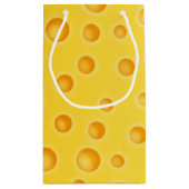 スイスチーズチーズテクスチャパターン スモールペーパーバッグ (裏面)