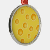 スイスチーズチーズテクスチャパターン メタルオーナメント (右)