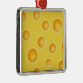 スイスチーズチーズテクスチャパターン メタルオーナメント (右)