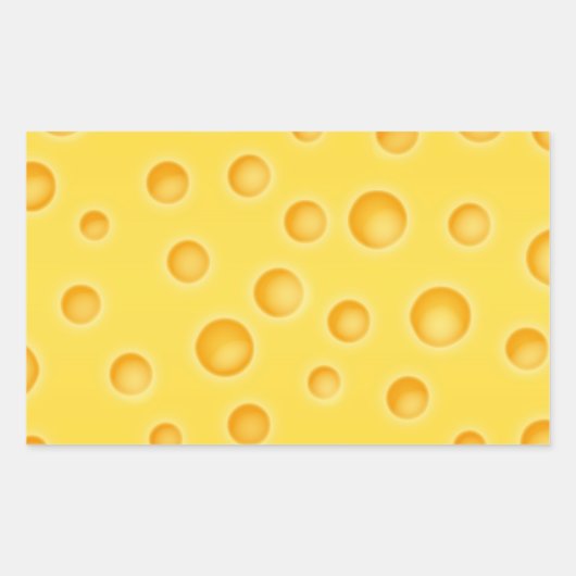 スイスチーズチーズテクスチャパターン 長方形シール (正面)
