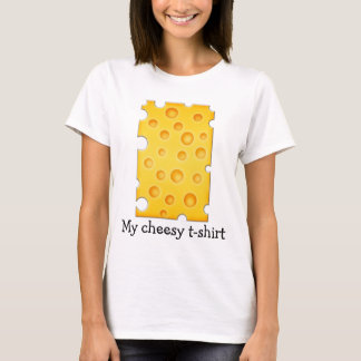 スイスチーズチーズテクスチャパターン Tシャツ