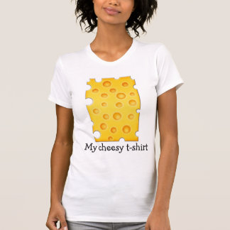 スイスチーズチーズテクスチャパターン Tシャツ