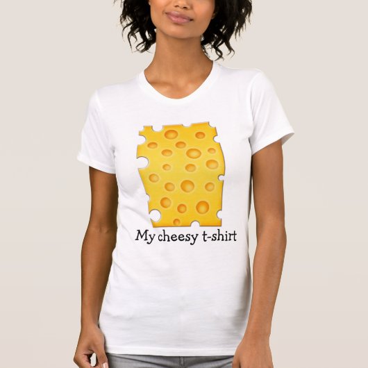 スイスチーズチーズテクスチャパターン Tシャツ (正面)