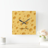 スイスチーズパターン スクエア壁時計 (ホーム)