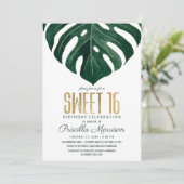 スイスチーズリーフストリングライトレーススイート金ゴールド16 招待状 (スタンド正面)