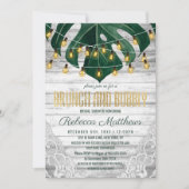 スイスチーズリーフストリングライトレースブランチバブリー 招待状 (正面)