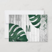 スイスチーズリーフストリングライトレース結婚金ゴールド セーブザデート (裏面)