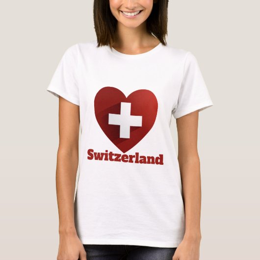 スイスハート国旗 Tシャツ (正面)