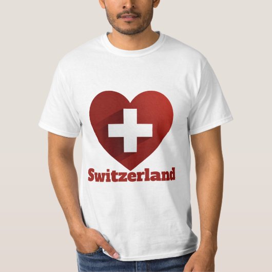 スイスハート国旗Tシャツ Tシャツ (正面)