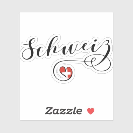 スイスハート、スイス、シュウィズ州旗 シール (シート)