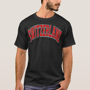 スイスバーシティスタイルレッドテット Tシャツ