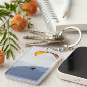 スイスパラグリディングオレンジエピックおもしろいファブキーチェーン キーホルダー (正面右)