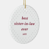 スイスパーソナライズされたド最高のスの義理の妹 セラミックオーナメント (右)