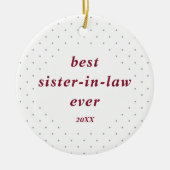 スイスパーソナライズされたド最高のスの義理の妹 セラミックオーナメント (正面)