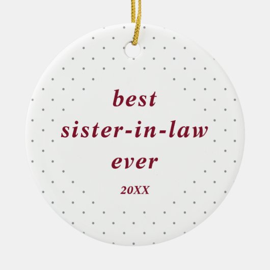 スイスパーソナライズされたド最高のスの義理の妹 セラミックオーナメント (正面)