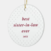 スイスパーソナライズされたド最高のスの義理の妹 セラミックオーナメント (左)