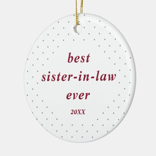 スイスパーソナライズされたド最高のスの義理の妹 セラミックオーナメント (左)