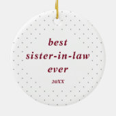 スイスパーソナライズされたド最高のスの義理の妹 セラミックオーナメント (裏面)
