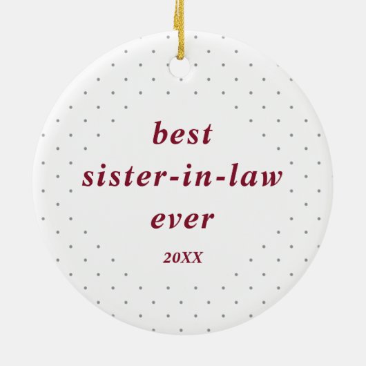 スイスパーソナライズされたド最高のスの義理の妹 セラミックオーナメント (裏面)
