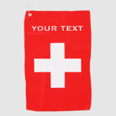 スイスパーソナライズされた国旗Schweizスイス・ヨーロッパ ゴルフタオル (正面)