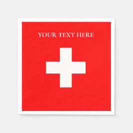 スイスパーソナライズされた国旗Schweizスイス・ヨーロッパ スタンダードカクテルナプキン