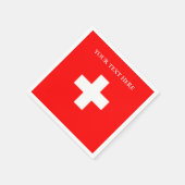 スイスパーソナライズされた国旗Schweizスイス・ヨーロッパ スタンダードカクテルナプキン (角)