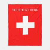 スイスパーソナライズされた国旗Schweizスイス・ヨーロッパ フリースブランケット (正面)