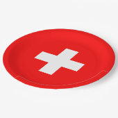 スイスパーソナライズされた国旗Schweizスイス・ヨーロッパ ペーパープレート (アングル)