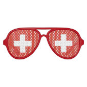 スイスプライドパーティーシェード |スイス国旗 アビエーターサングラス (正面)