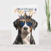スイスマウンテンドッグキングフォーデイおもしろい誕生日 カード (正面)
