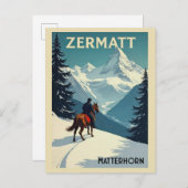 スイスマッターホルンスイスアルプスヴィンテージトラベル ポストカード (正面/裏面)