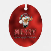 スイスマメリース。スイスおもしろいのクリスマス牛 メタルオーナメント (裏面)
