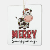 スイスマメリース。フェスティバルスイス牛 セラミックオーナメント (左)