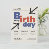 スイスモダンスタイル誕生日招待状 招待状 (スタンド正面)