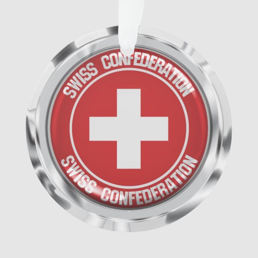 スイスラウンドエンブレム オーナメント (正面)
