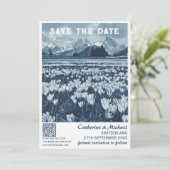 スイスヴィンテージウェディングトラベルQRコード セーブザデート (スタンド正面)