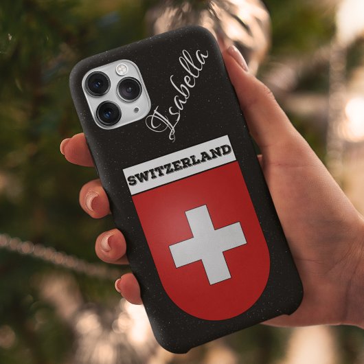 スイスヴィンテージコート・オブ・アームズ |ブラックグリッター SAMSUNG GALAXYケース