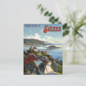 スイスヴィンテージスイス観光旅行ポスター ポストカード (スタンド正面)