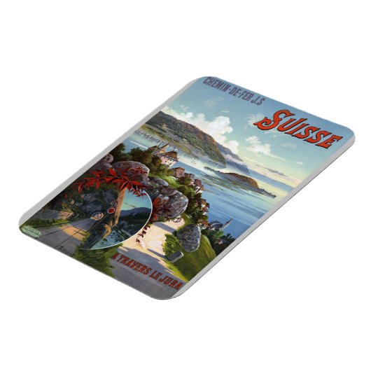 スイスヴィンテージスイス観光旅行ポスター マグネット (左側)